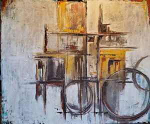 "Kick-off" Mixed - Acrylic 120cm x 100cm 47in x 39in