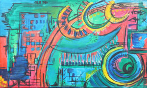 "Crazy duo" Mixed - Acrylic 30cm x 40cm 12in x 16in