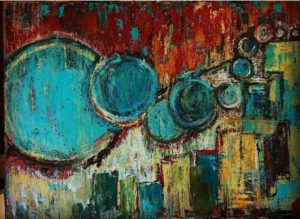 "Circles" Mixed - Acrylic 60cm x 100cm 24in x 39in