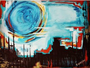 "Energía circular" Acrylic 30cm x 40cm 12in x 16in